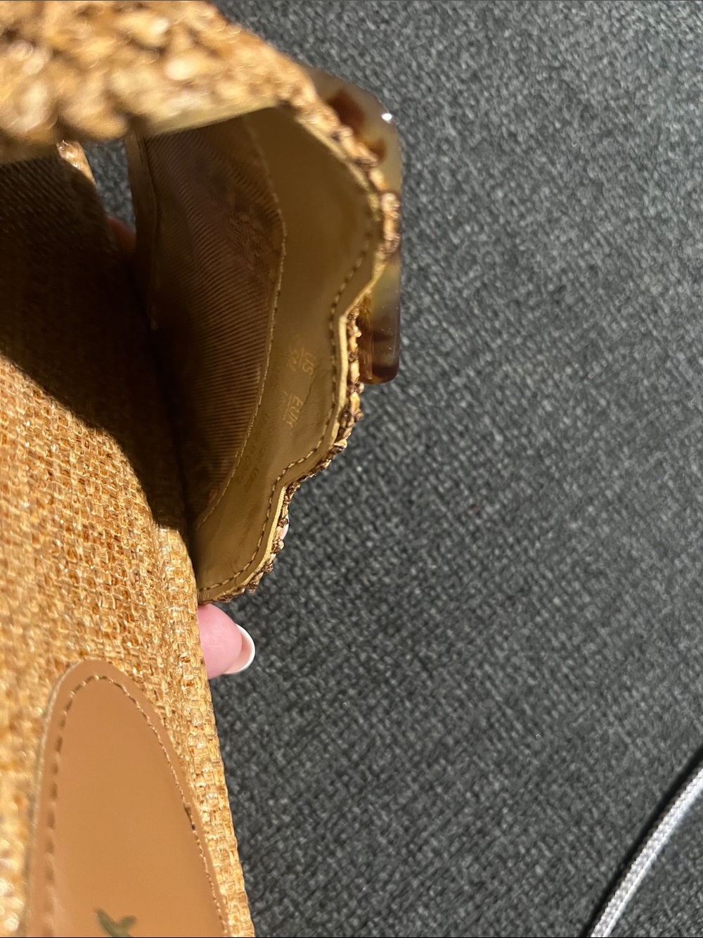 Sam Edelman Tan Woven Slide Mules with Tortoiseshell Buckle - Picture 4 of 7